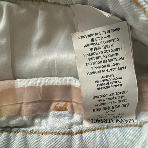 Versace Versus Denim 38 Mini Skirt Jeans Glam Party Club 38 - Picture 3 of 4